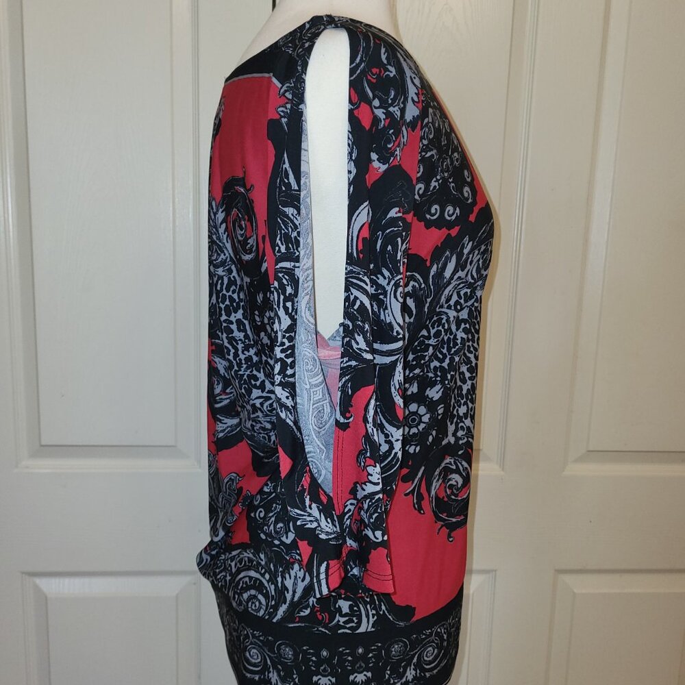 Cache Rad And Black Versailles Pattern Tunic Top … - image 4